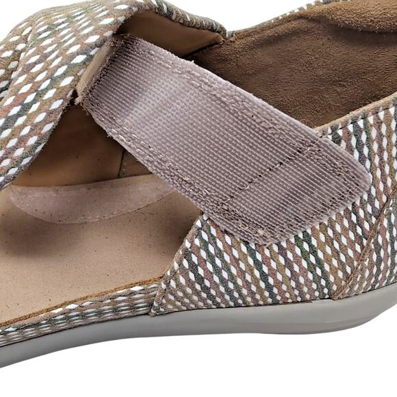 Ziera Doxie Sandals Women's EU 41 W US 10.5 Cross Strap Leather Neutral Print - Picture 11 of 16